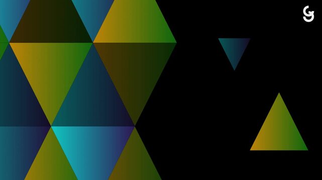 abstract motion background with a pattern of triangles in various colors and gradients