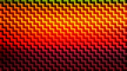 Warm Sunset Orange-Red Zigzag Neon Strips Gradient Abstract for Fiery Themed Graphics