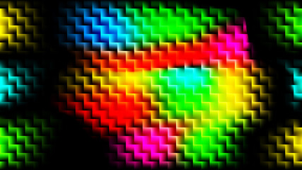 Bright Multicolor Zigzag Neon Abstract Strips Pattern for Energetic Gradient Digital Art