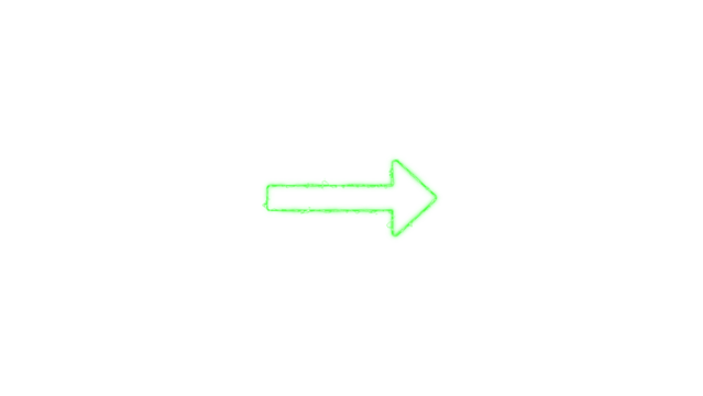 Green right arrow isolated on transparent background pointing towards the right side