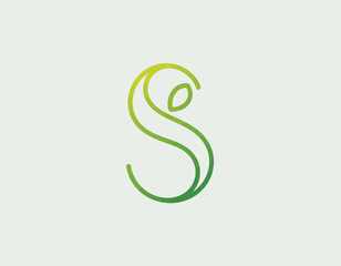 This logo features a stylized 'S' intertwined with a leaf, representing sustainability and elegance, suitable for brands focused on organic products and lifestyle.