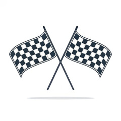 Fototapeta premium Checkered flags crossed in a dynamic display, symbolizing speed and competition in racing events or sports