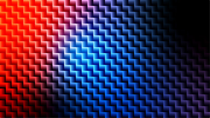 Contrasting Red-Blue Zigzag Neon with Dark Fade Effect for Dramatic Abstract Gradient Designs
