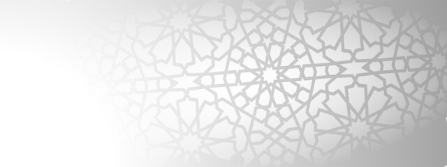 Islamic pattern with arabesque overlay and geometry for minimal background. Eid design with star and lantern for ramadan decoration. Traditional art with mandala and moon for greeting card or poster.