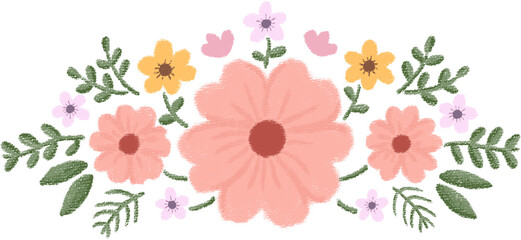 garden of flowers for border frame or bouquet