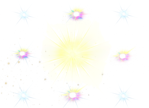 Radiant Burst – Multicolored Starburst Light Patterns on White Background vector illustration of a flower