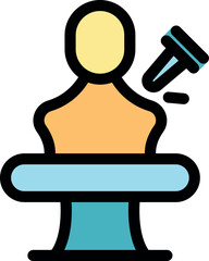 Doctor holding syringe injecting vaccine to patient sitting on medical bed, healthcare and vaccination concept