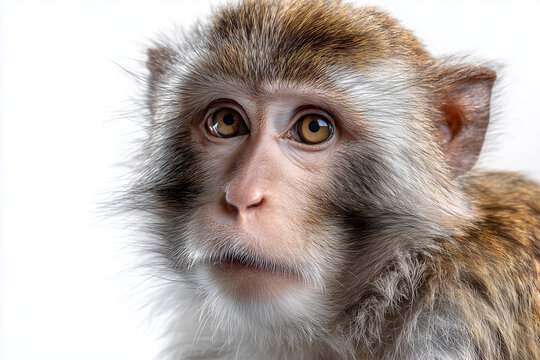 Makakenaffe auf wei&szlig;em Hintergrund