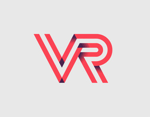 An eye-catching logo design that represents virtual reality with sleek lines and bold colors, making it suitable for tech companies and gaming industries.