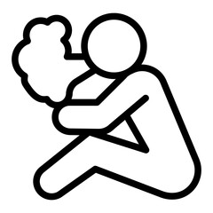 Fototapeta premium Human smoking line icon, habit concept. Vector graphics. Man sitting sign on white background, style icon mobile or web design.
