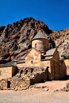 Noravank monastery under red cliffs, Armenia
