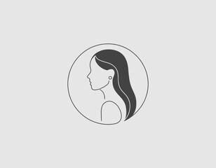 A minimalist profile illustration of a woman, capturing beauty and elegance, perfect for personal branding, beauty, wellness, or lifestyle communications.