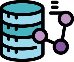 Data transfer and processing concept with database and network connection, ideal for technology and information management projects