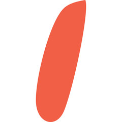 Abstract minimalist graphic shape in vibrant coral orange color with clean edges on a pure white background and transparent space