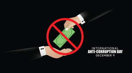 International anti-corruption day Global awareness illustration promoting honesty, transparency, and anti-corruption ethics in society