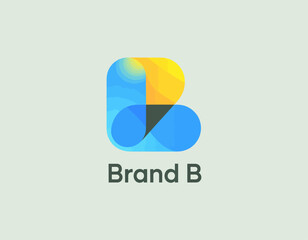 A fresh and modern logo combining blue and yellow elements, representing creativity and professionalism, ideal for branding in various industries.