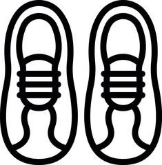 Simple black and white vector icon of a pair of running shoes, ideal for fitness and sports related designs