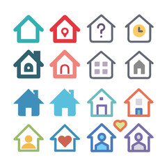 Fototapeta premium Minimal Real Estate Line Icon Collection