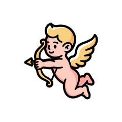Cupid Icon on White Background Vector Art Illustration on white background.