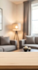 Living room interior with blurred background