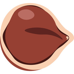 Red Brown Seed Shape Abstract Graphic Design Element Isolated on White Background