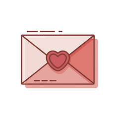 Love message Kissing lips Icon on White Background Vector Art Illustration on white background.