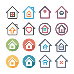 Obraz premium Flat Line House Icons Set for App and Web UI