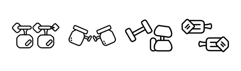 Collection of cufflink styles featuring windmill and hexagonal designs for menswear accessories