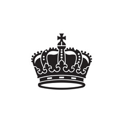 Crown Silhouette eps, Minimalist Crown Icon — Symbol of Royalty, Power, and Leadership