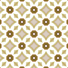 Earth Tone Islamic Arabesque Diamond and Octagon Pattern