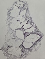 hand made drawing sketch of the illustration for the abstract background