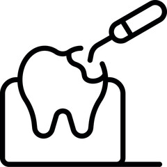 Dental sealant being applied on molar tooth surface, protecting enamel from bacteria and cavities