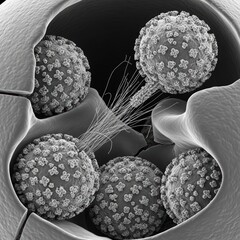 Molecular Event of Viral Genome Release From Capsid Within Endosomal Compartment Microscopic View
