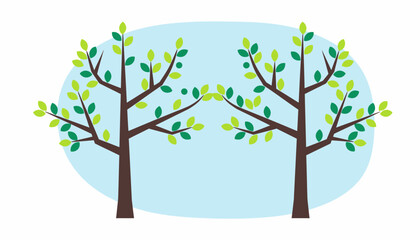 Obraz premium Budding trees stretch their branches toward the sun their tender leaves unfurling with shades of bright lime and emerald.