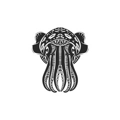 Tribal Octopus Tentacle Tattoo Design.
