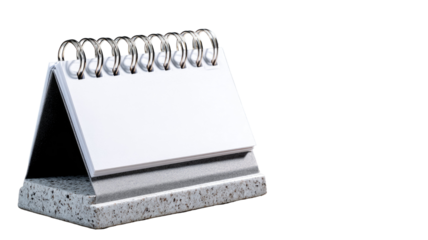 spiral month calendar on white background for your business notes or memo list