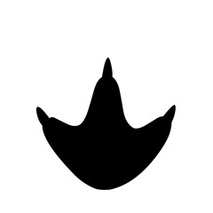 Obraz premium Vector illustration of single duck footprint silhouette, representing bird track, wildlife mark, and natural symbol concept for animal and nature design