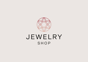 A sophisticated logo for a jewelry shop, featuring intricate patterns and an elegant color scheme, reflecting the luxury and beauty of fine jewelry and exquisite craftsmanship.