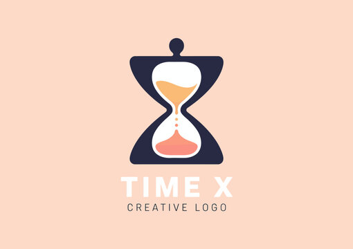 An artistic hourglass logo combines modern design and concept, signifying the passage of time, creativity, and efficiency, presenting an innovative approach to scheduling.