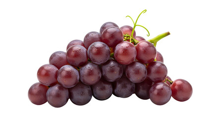 Fototapeta premium Fresh ripe red seedless grapes isolated on a clean black background