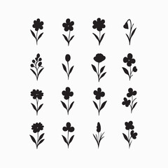 Black and white floral vector pattern with leaves swirls and butterflies for decoration and design