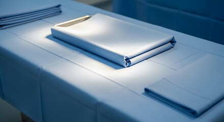 Surgical drape on operating table with sterile pack