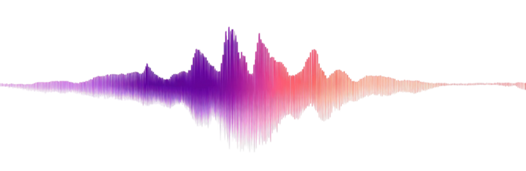 Abstract waveform with gradient colors on black background