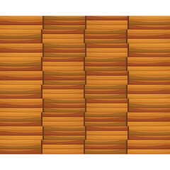 Seamless Pattern of Wooden Bamboo Mats in Horizontal Orientation Featuring Warm Brown Tones and Textured Layers on a Transparent Background Ideal for Culinary or Craft Projects