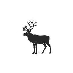 Obraz premium Majestic Deer Silhouette Vector Icon.