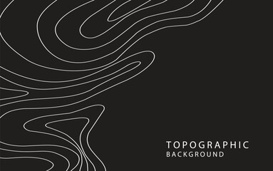 Contours of Silence – Abstract Topographic Line Pattern on Black