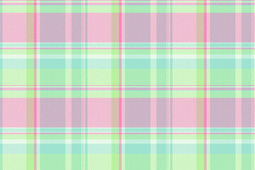 Panjabi textile background fabric, editable tartan seamless check. Flow plaid pattern vector texture in teal and white colors.