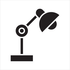 line art vector icon of study lamp on white background.lamp to be placed as a table lamp