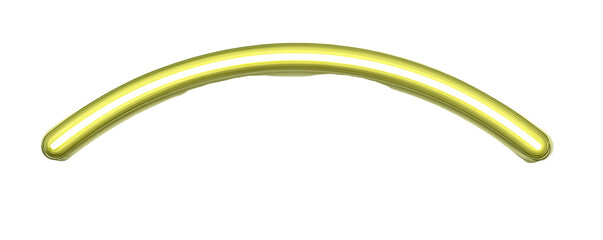 Curved glowing yellow tube against a black background