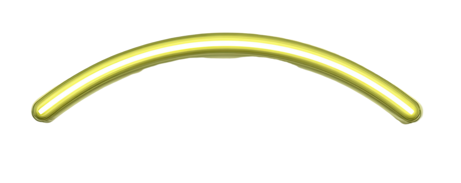 Curved glowing yellow tube against a black background